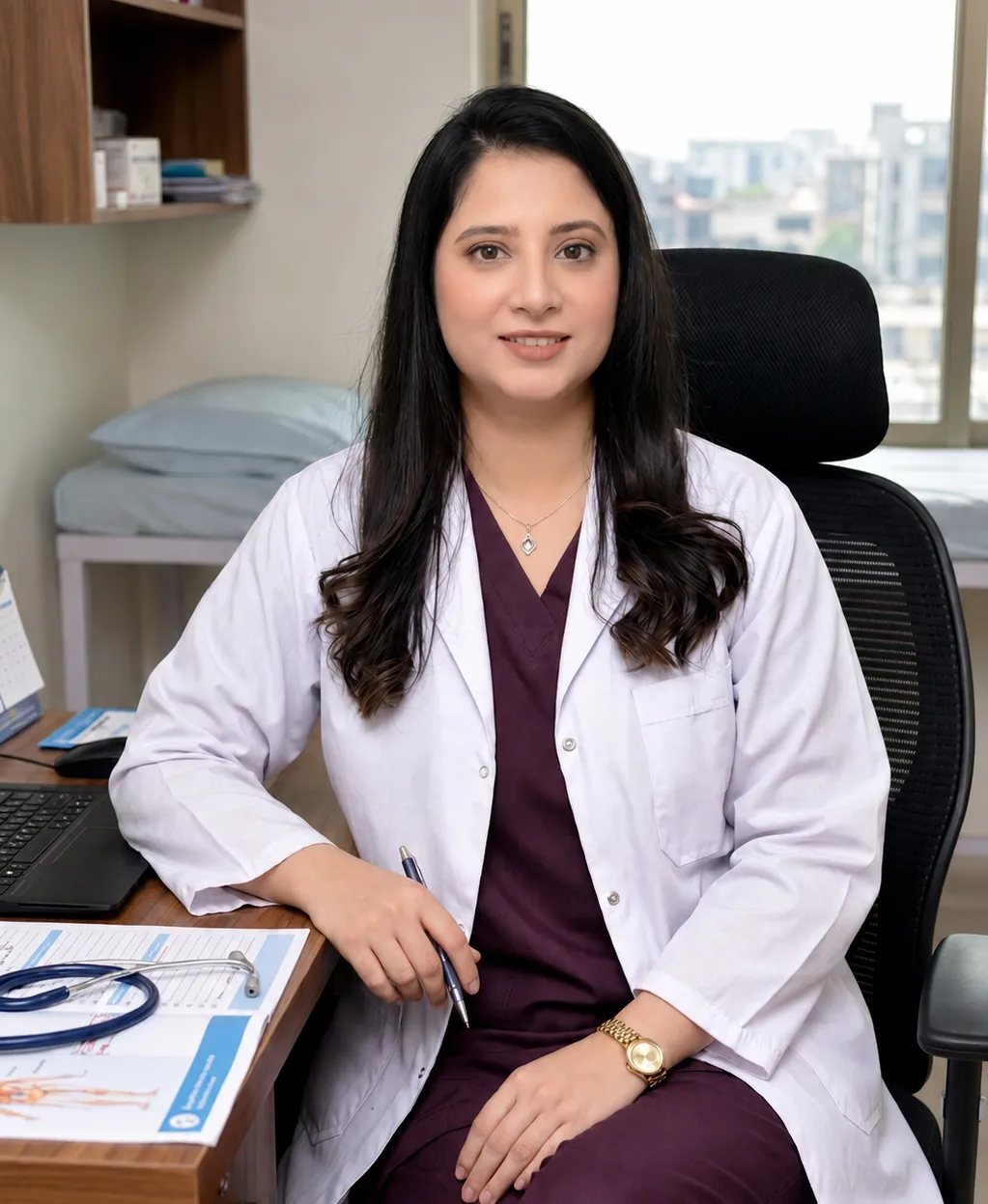 Dr. Yasham Afzal treating a patient at the clinic